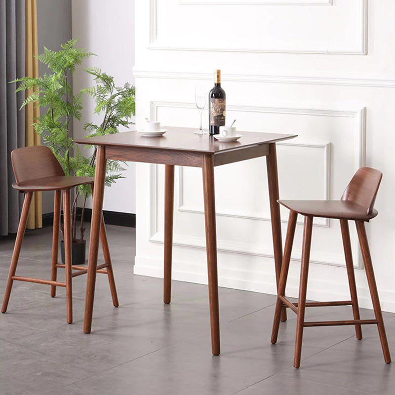 Contemporary Indoor Solid Wood Bar Stool Low Back Armless Stool