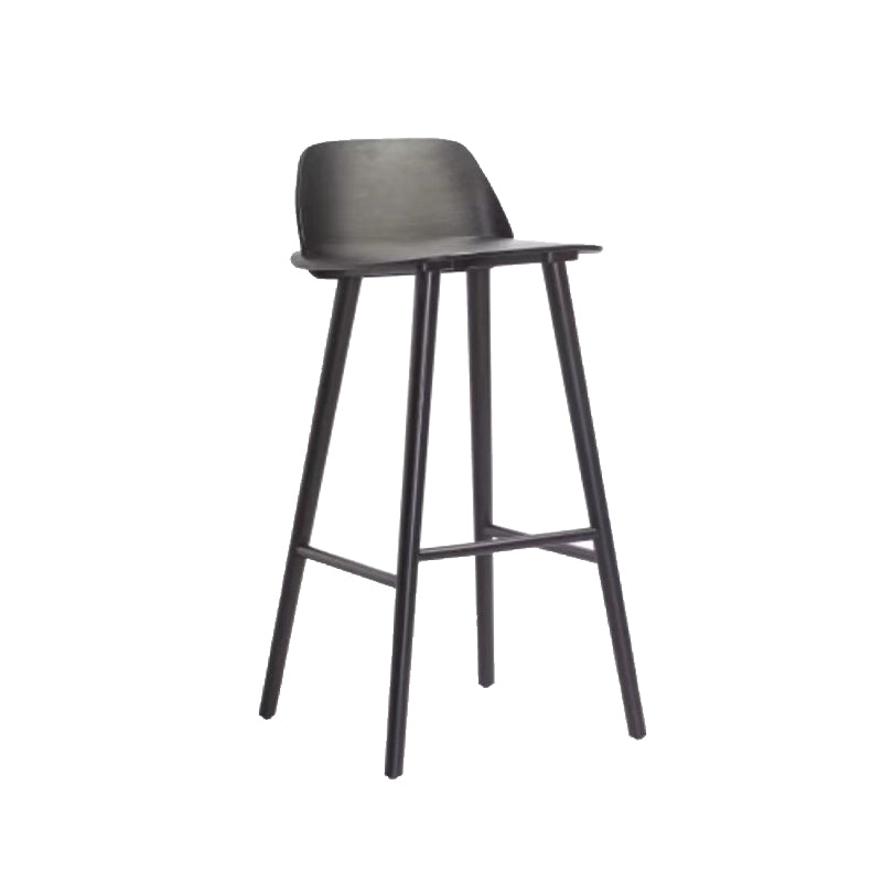 Contemporary Indoor Solid Wood Bar Stool Low Back Armless Stool