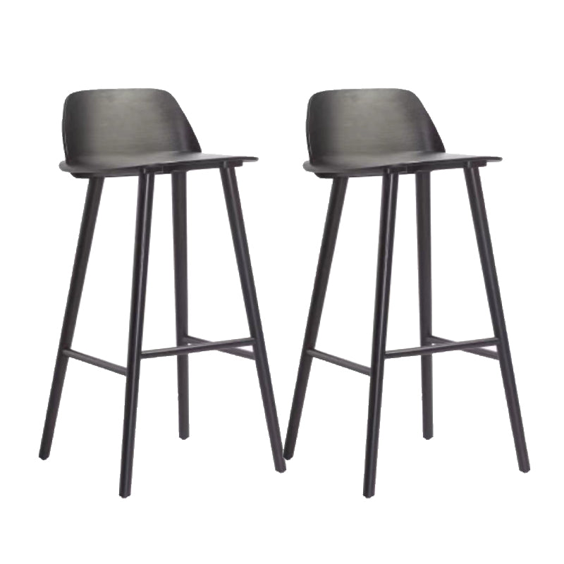 Contemporary Indoor Solid Wood Bar Stool Low Back Armless Stool