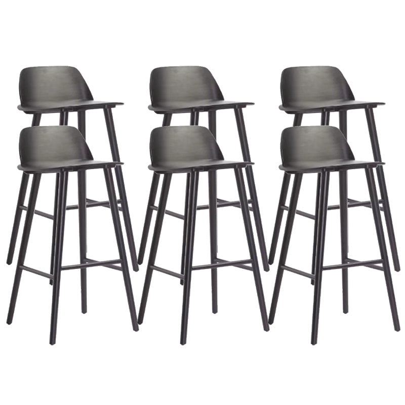Contemporary Indoor Solid Wood Bar Stool Low Back Armless Stool