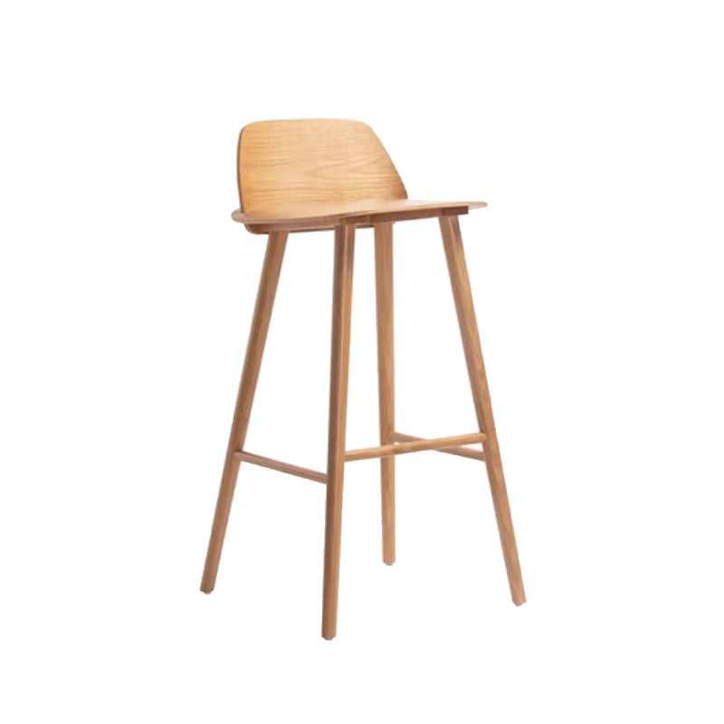 Contemporary Indoor Solid Wood Bar Stool Low Back Armless Stool
