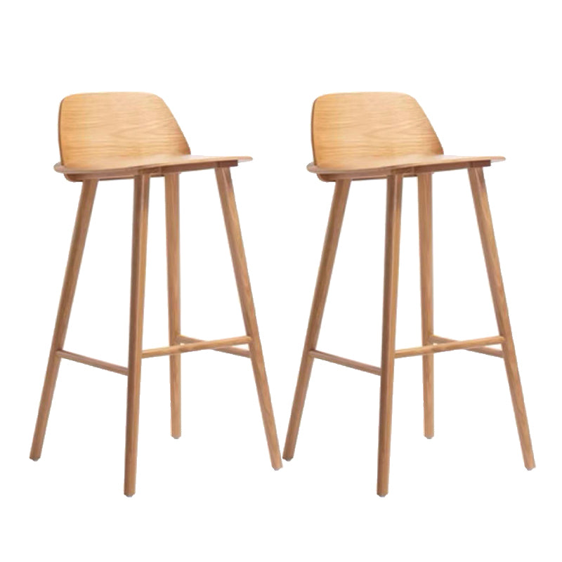 Contemporary Indoor Solid Wood Bar Stool Low Back Armless Stool