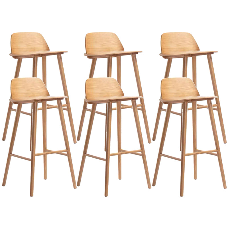 Contemporary Indoor Solid Wood Bar Stool Low Back Armless Stool