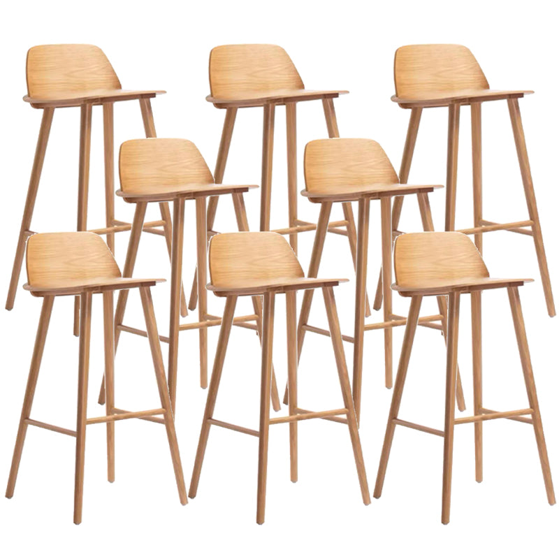 Contemporary Indoor Solid Wood Bar Stool Low Back Armless Stool
