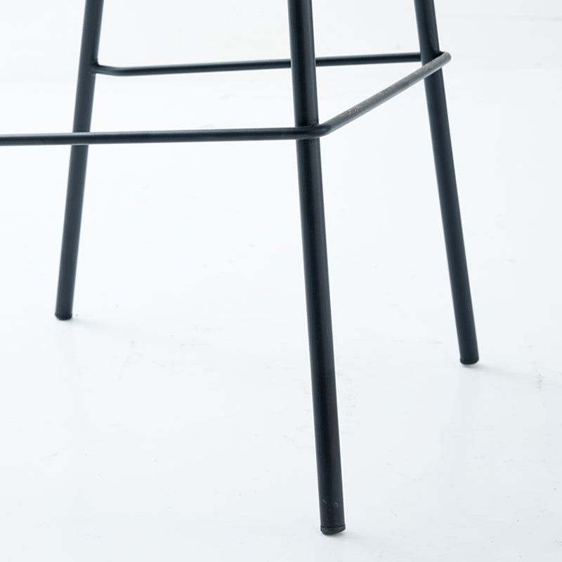Modern Faux Leather Bar Stool Indoor Low Back Stool with Metal Legs