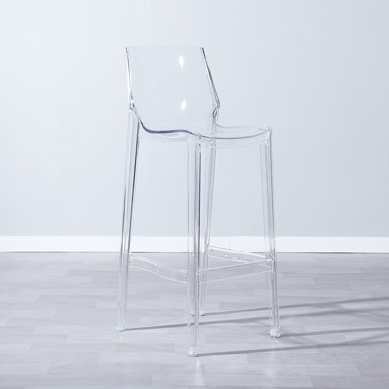 Industrial Armless Low Back Stool Acrylic Bar Stool for Living Room