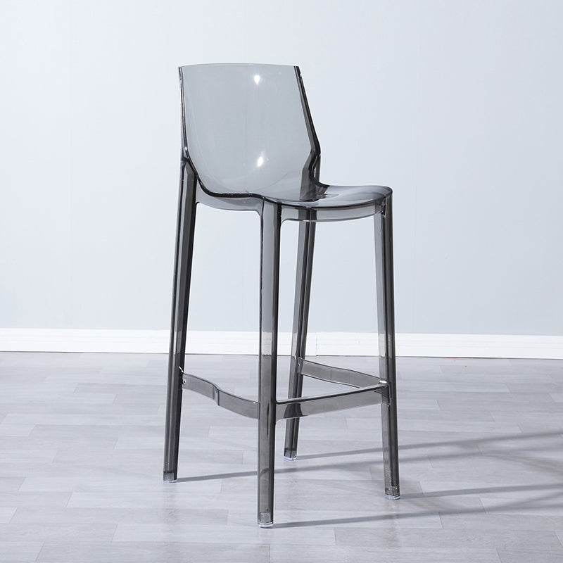 Industrial Armless Low Back Stool Acrylic Bar Stool for Living Room
