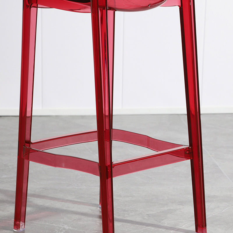 Industrial Armless Low Back Stool Acrylic Bar Stool for Living Room