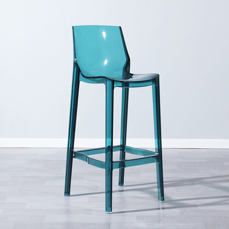 Industrial Armless Low Back Stool Acrylic Bar Stool for Living Room