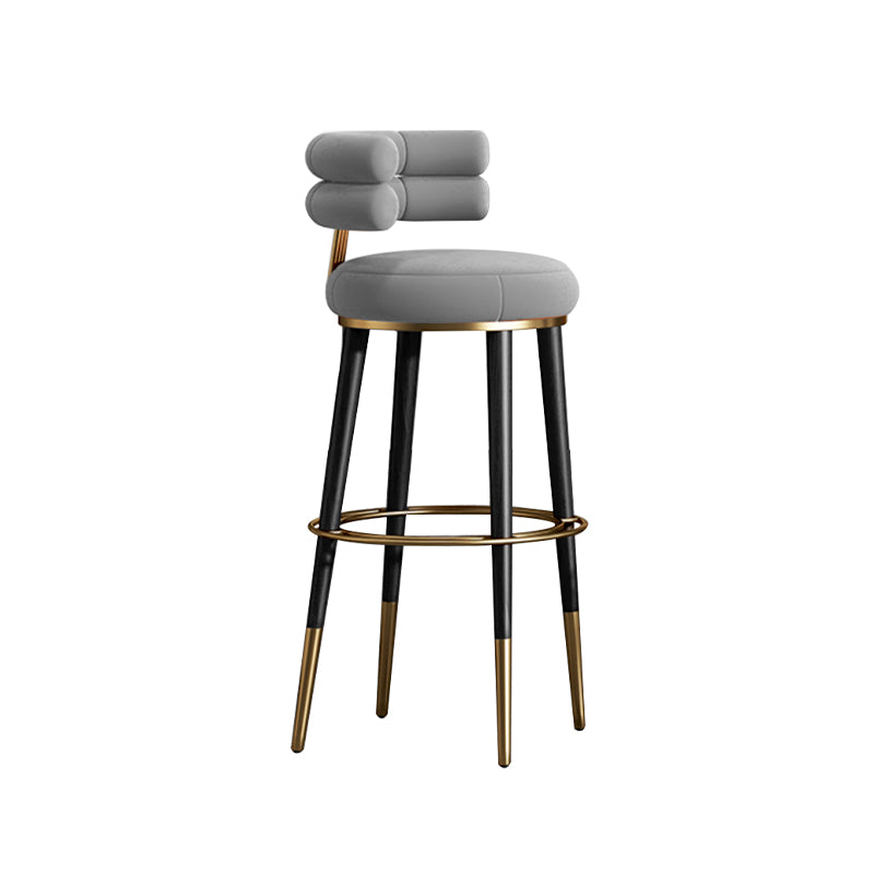 Glam Velvet Upholstered Bar Stool Indoor Low Back Armless Stool