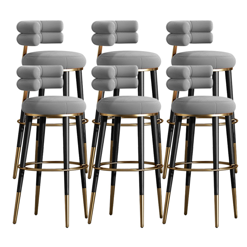 Glam Velvet Upholstered Bar Stool Indoor Low Back Armless Stool
