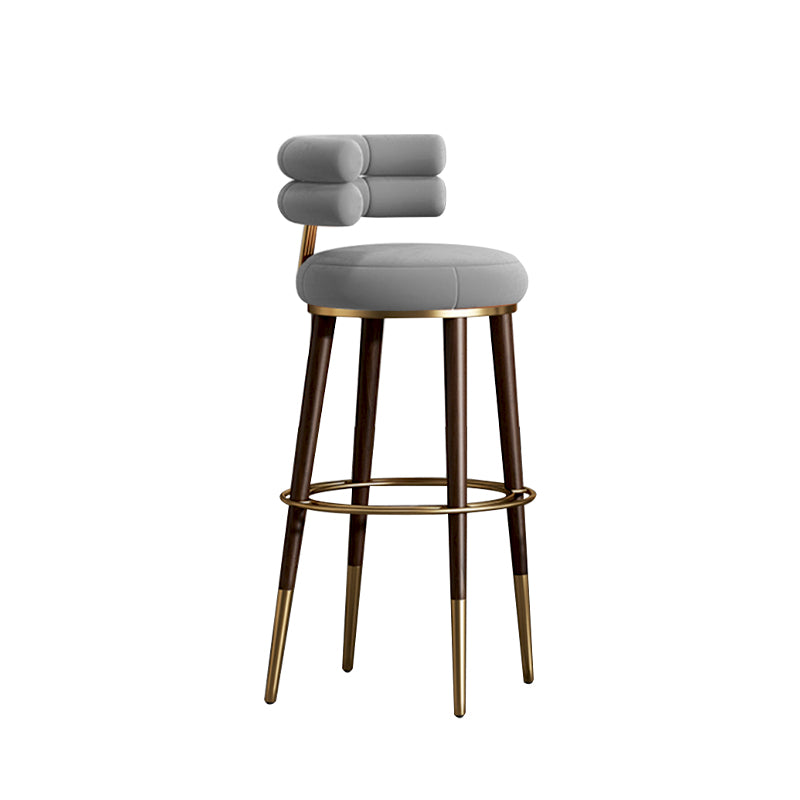 Glam Velvet Upholstered Bar Stool Indoor Low Back Armless Stool