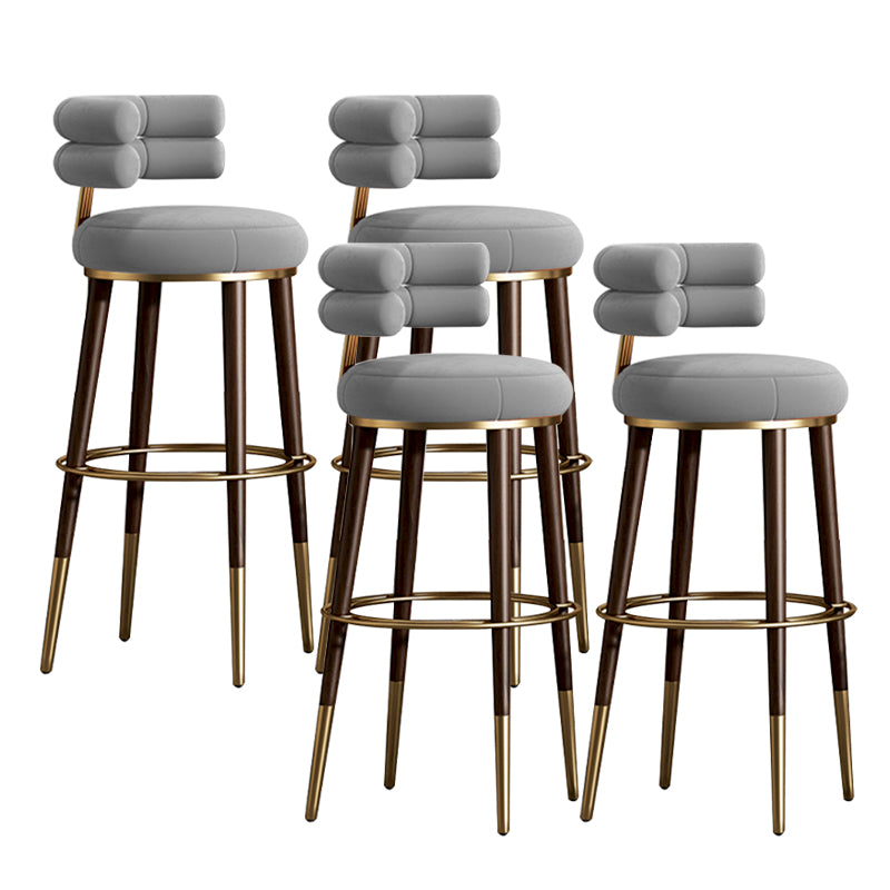 Glam Velvet Upholstered Bar Stool Indoor Low Back Armless Stool