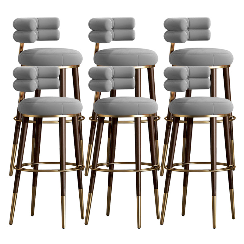 Glam Velvet Upholstered Bar Stool Indoor Low Back Armless Stool