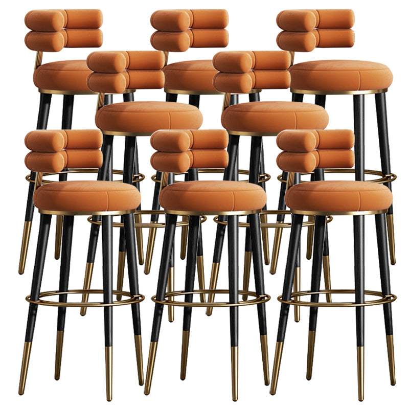 Glam Velvet Upholstered Bar Stool Indoor Low Back Armless Stool