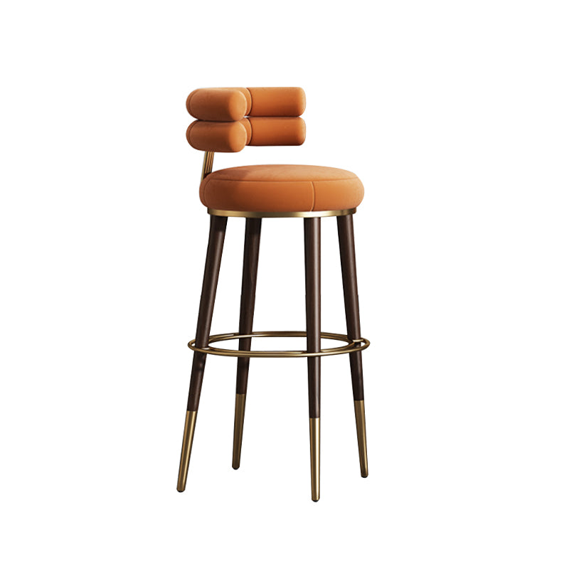Glam Velvet Upholstered Bar Stool Indoor Low Back Armless Stool