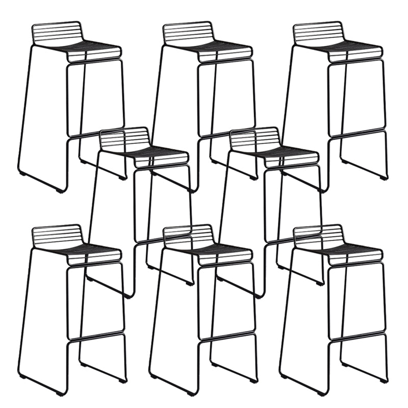 Industrial Armless Low Back Stool Steel Bar Height Stool for Bristol