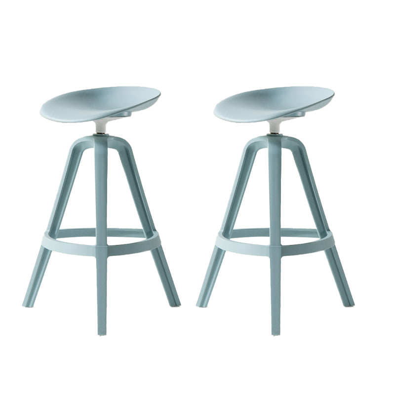 Low Back Plastic Swivel Bar Stool Industrial Armless Stool for Living Room