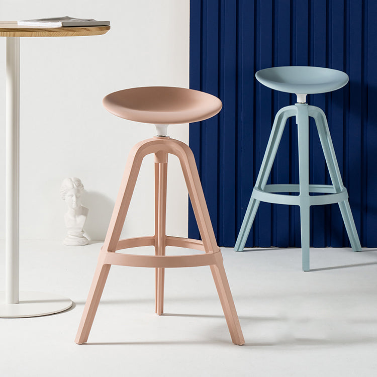 Low Back Plastic Swivel Bar Stool Industrial Armless Stool for Living Room