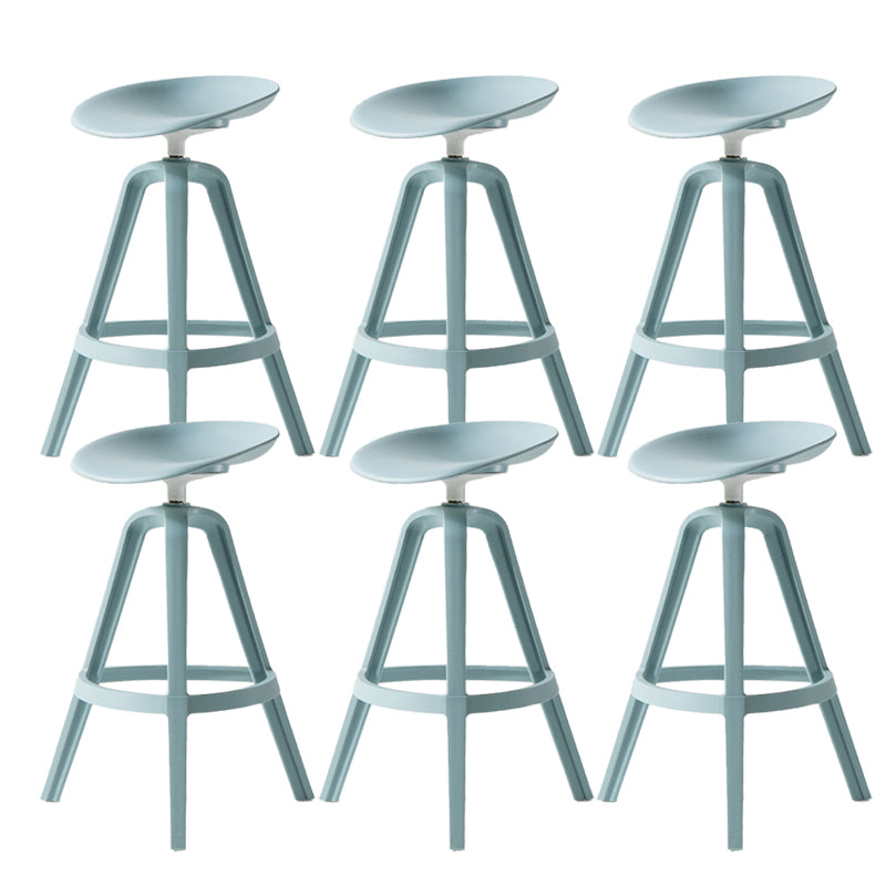 Low Back Plastic Swivel Bar Stool Industrial Armless Stool for Living Room