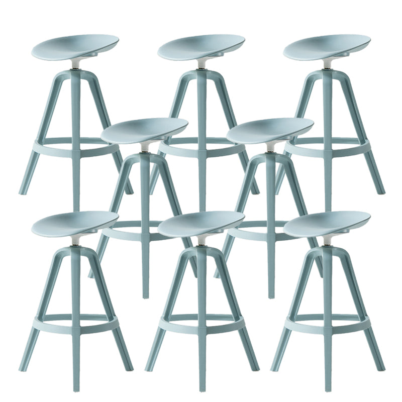 Low Back Plastic Swivel Bar Stool Industrial Armless Stool for Living Room