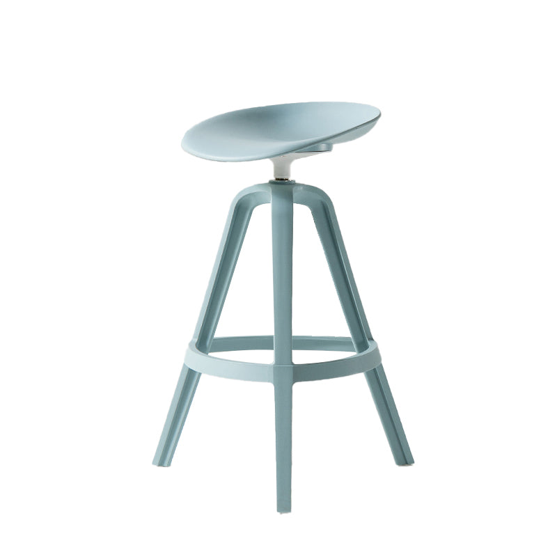 Low Back Plastic Swivel Bar Stool Industrial Armless Stool for Living Room