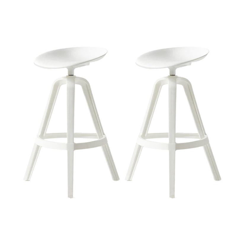 Low Back Plastic Swivel Bar Stool Industrial Armless Stool for Living Room