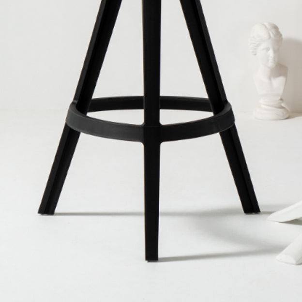 Low Back Plastic Swivel Bar Stool Industrial Armless Stool for Living Room