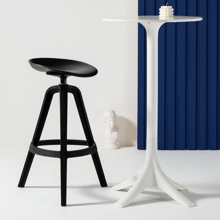Low Back Plastic Swivel Bar Stool Industrial Armless Stool for Living Room