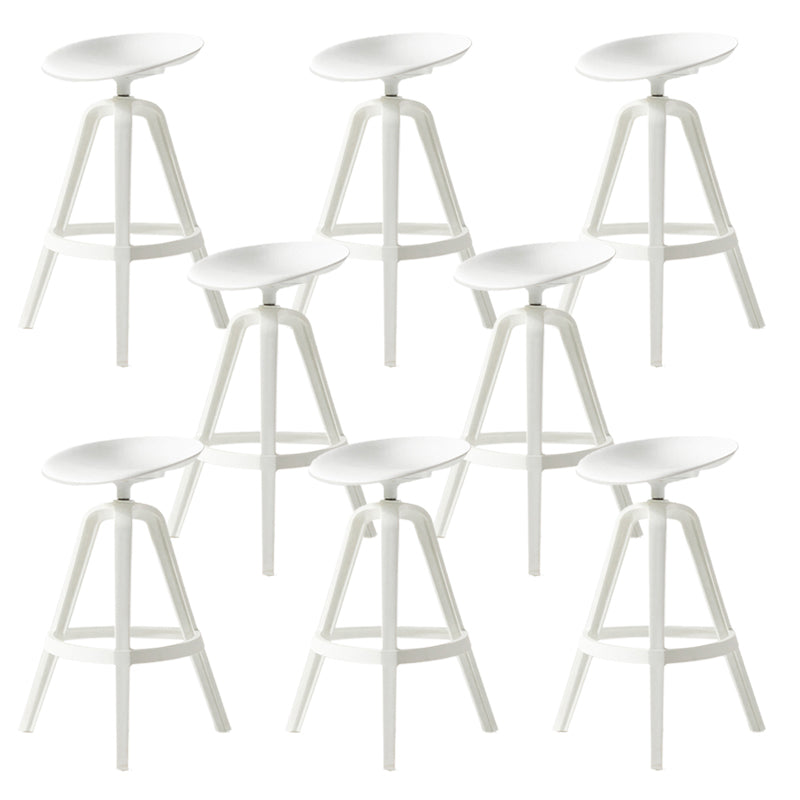 Low Back Plastic Swivel Bar Stool Industrial Armless Stool for Living Room