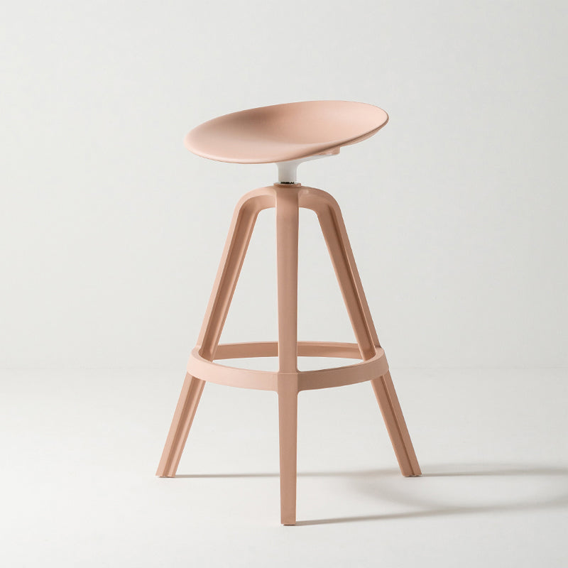 Low Back Plastic Swivel Bar Stool Industrial Armless Stool for Living Room