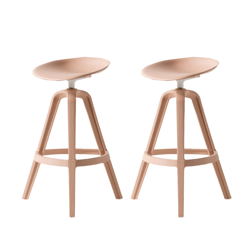 Low Back Plastic Swivel Bar Stool Industrial Armless Stool for Living Room
