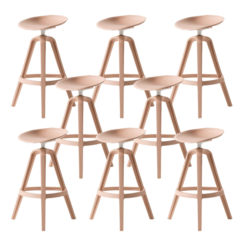 Low Back Plastic Swivel Bar Stool Industrial Armless Stool for Living Room