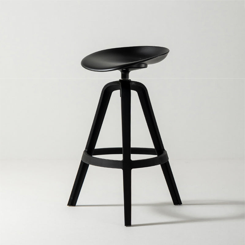 Low Back Plastic Swivel Bar Stool Industrial Armless Stool for Living Room
