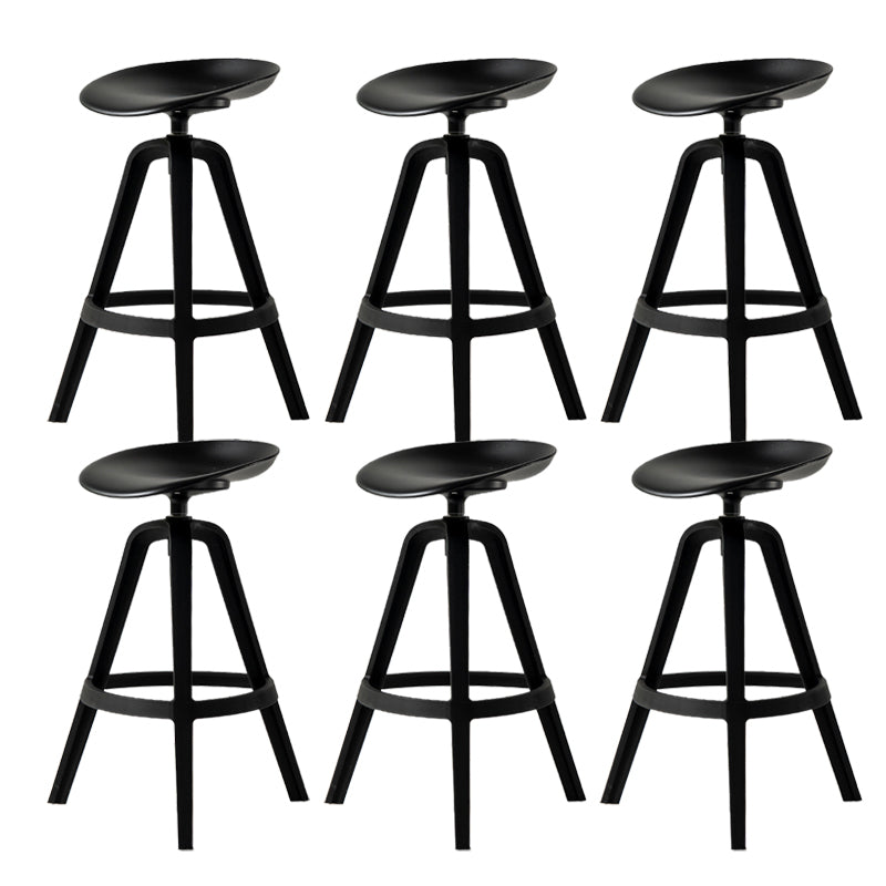 Low Back Plastic Swivel Bar Stool Industrial Armless Stool for Living Room