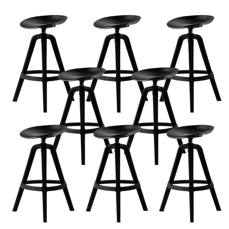 Low Back Plastic Swivel Bar Stool Industrial Armless Stool for Living Room