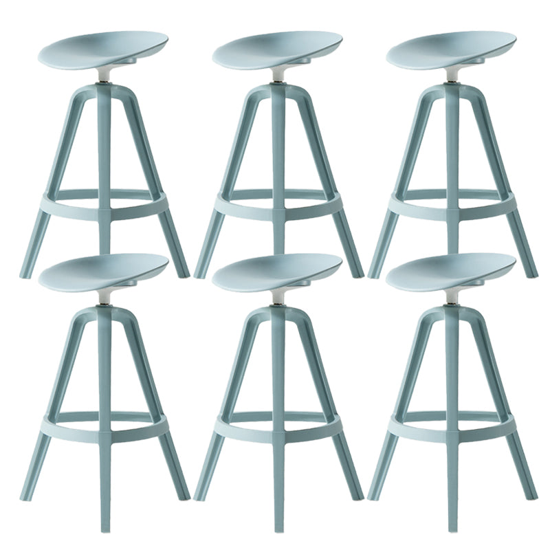Low Back Plastic Swivel Bar Stool Industrial Armless Stool for Living Room