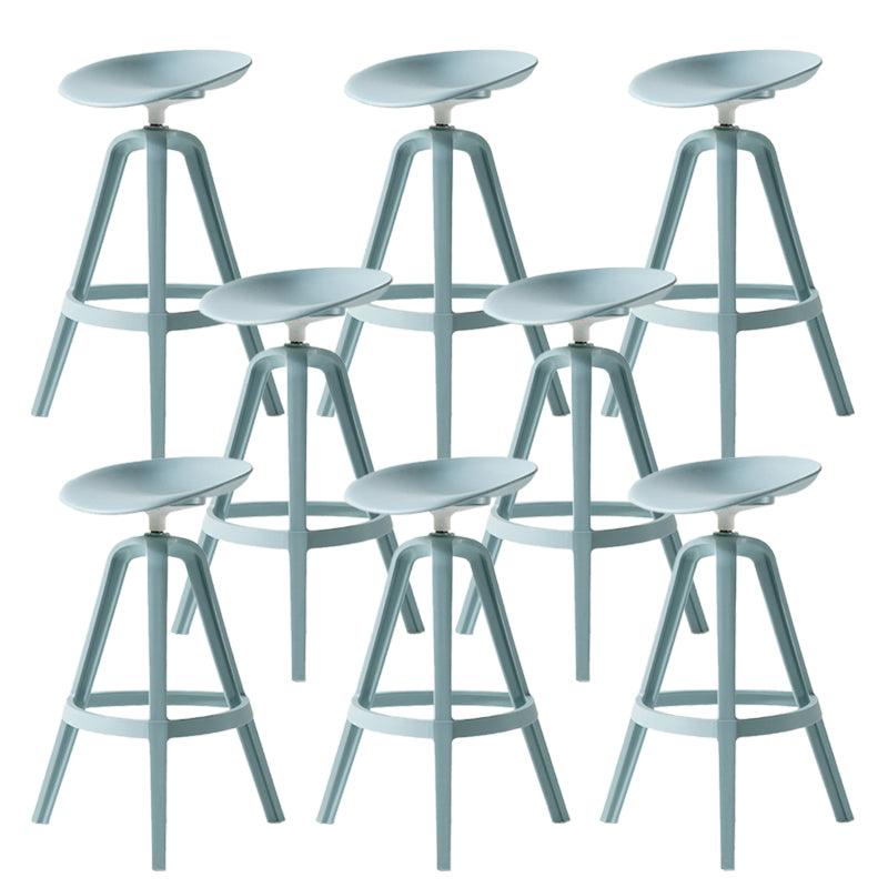 Low Back Plastic Swivel Bar Stool Industrial Armless Stool for Living Room