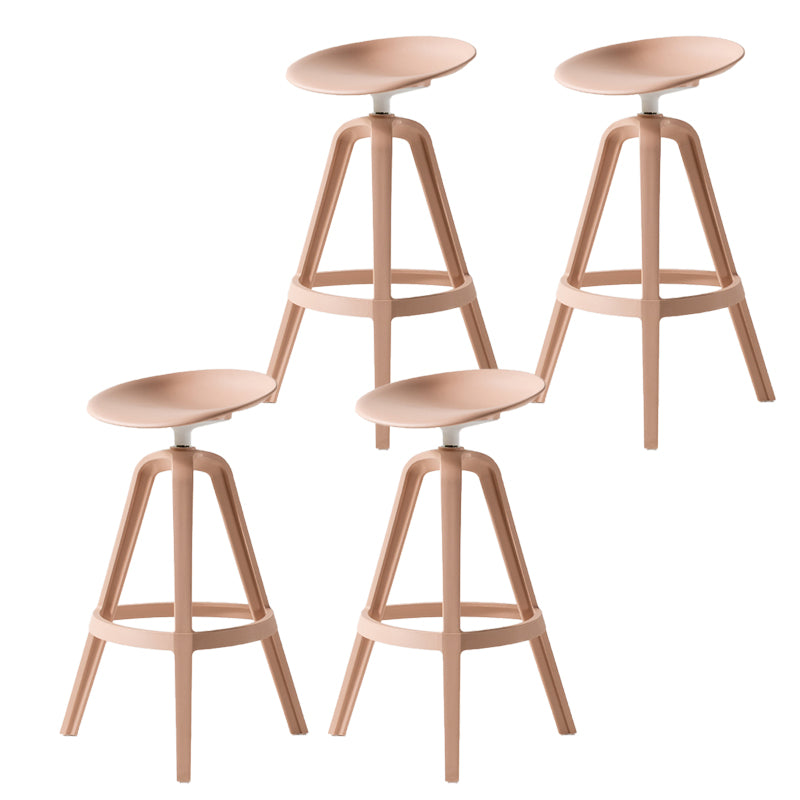 Low Back Plastic Swivel Bar Stool Industrial Armless Stool for Living Room