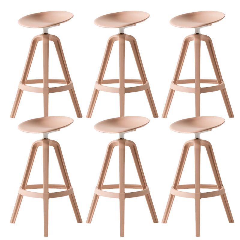 Low Back Plastic Swivel Bar Stool Industrial Armless Stool for Living Room