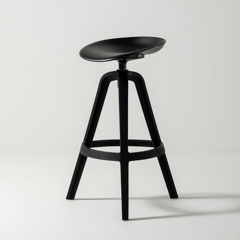 Low Back Plastic Swivel Bar Stool Industrial Armless Stool for Living Room