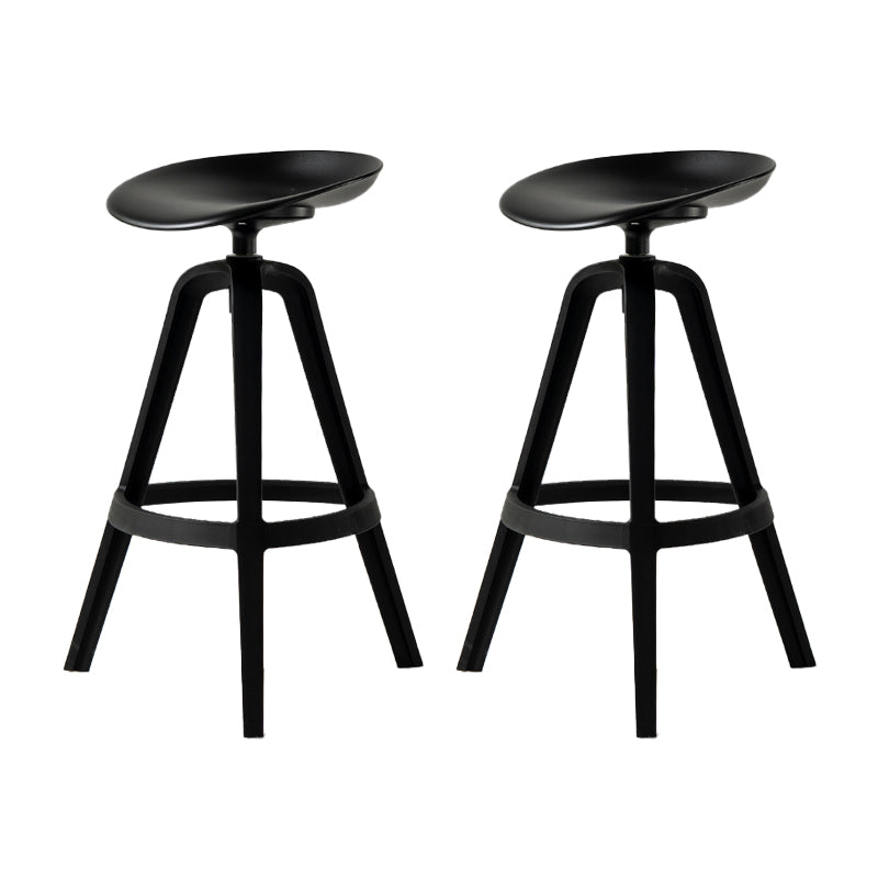 Low Back Plastic Swivel Bar Stool Industrial Armless Stool for Living Room
