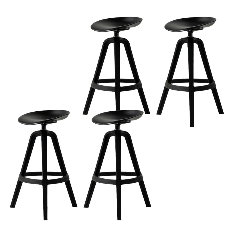 Low Back Plastic Swivel Bar Stool Industrial Armless Stool for Living Room
