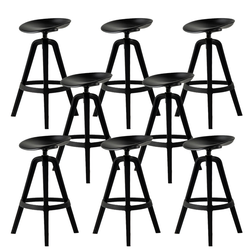 Low Back Plastic Swivel Bar Stool Industrial Armless Stool for Living Room