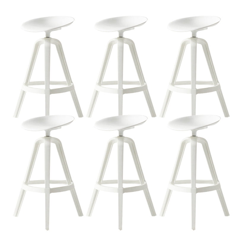 Low Back Plastic Swivel Bar Stool Industrial Armless Stool for Living Room