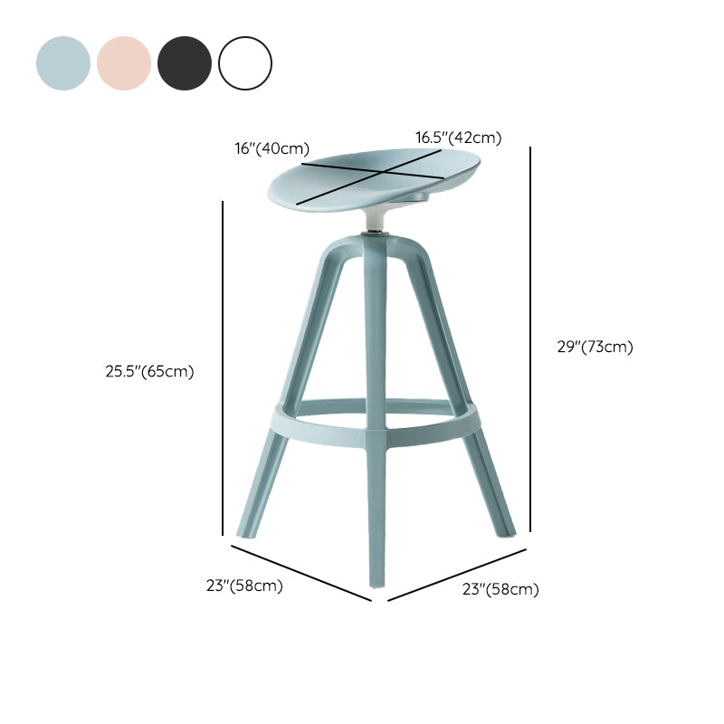 Low Back Plastic Swivel Bar Stool Industrial Armless Stool for Living Room