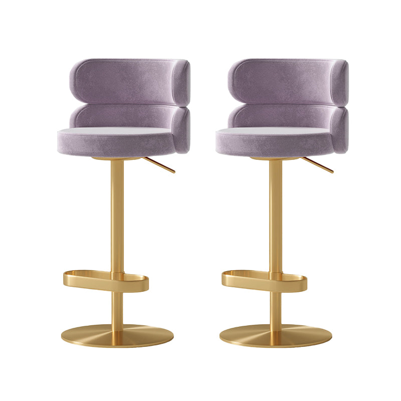 Contemporary Low Back Dining Stool Adjustable Height Bar Stool with Footrest