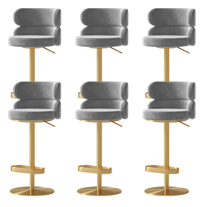 Contemporary Low Back Dining Stool Adjustable Height Bar Stool with Footrest