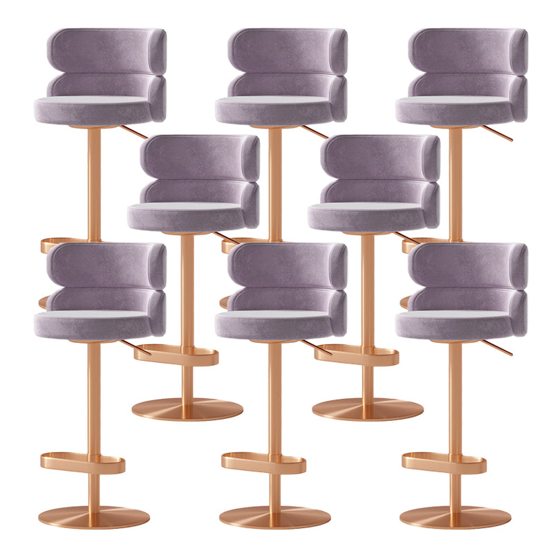 Contemporary Low Back Dining Stool Adjustable Height Bar Stool with Footrest