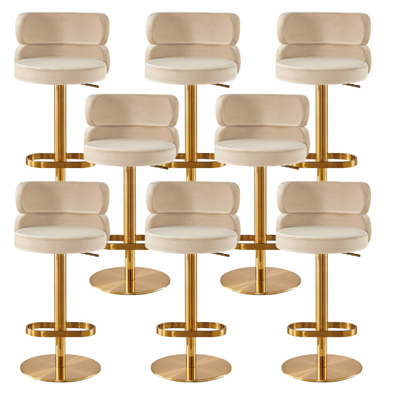 Contemporary Low Back Dining Stool Adjustable Height Bar Stool with Footrest